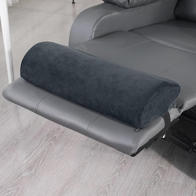 HOMBYS Cervial Recliner Neck Pillow for Pain Relief, Foam Headrest Pillow with Strap for Securing, Extra Large & Non-Slip Neck Pillow for Recliner, Sofa, Office Chair, Car, Dark Grey