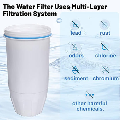 Replacement Water Filters Compatible with Pitcher and Dispenser ZR-004 ZP-006 ZR-017 ZR-001 ZD-013 ZS-008 Filter System Replacement Reduce Bad Taste, Odor, Lead, Chlorine, and PFOA/PFOS (2 Packs)
