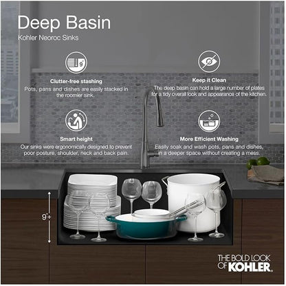 KOHLER 28001-CM6 Cairn Sink, 24 in, Matte White