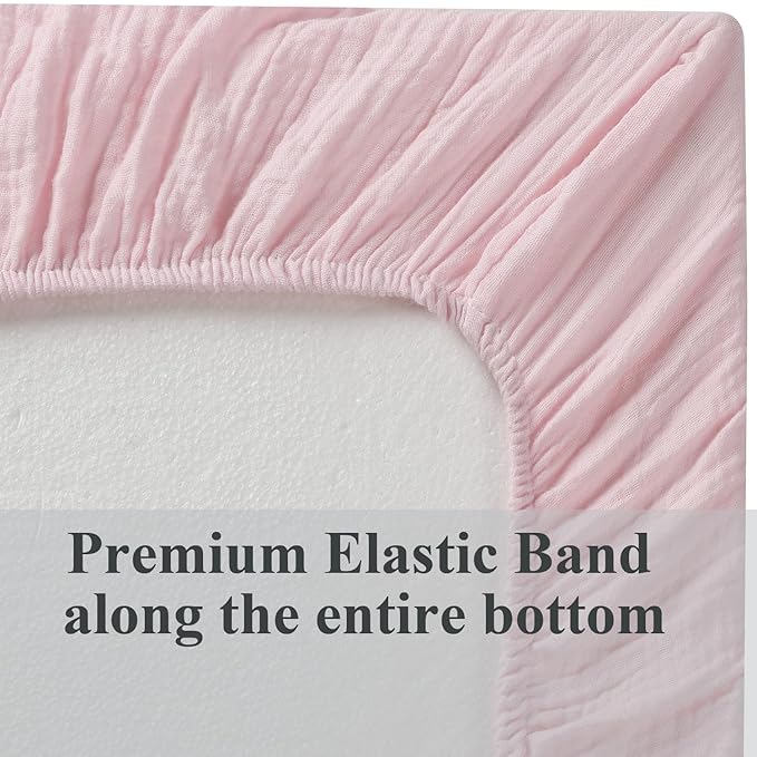 Muslin Bassinet Sheet Compatible with Dream On Me Traveler,Skylar,Lotus,Seashell Bassinet, INFANS Maydolly, Evolur Stellar Bassinet 2 Pack Cotton Fitted Sheets for Baby Grey & Pink