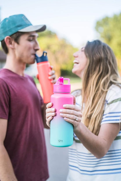 Simple Modern Insulated Straw Lid - Fits All Summit and Hydro Flask Wide Mouth Water Bottle Sizes - Insulated Splash Proof Cap for 10, 12, 14, 16, 18, 20, 22, 24, 32, 40, 64 & 84 oz - Winter White