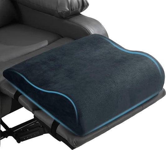 HOMBYS Extra Large Recliner Leg Pillow, Memory Foam Foot Rest Cushion Wave Shape Recliner Footrest Extender, Multi Purpose Back & Lumbar Support Pillow for Recliner, Bed, Sofa Couch,Grey