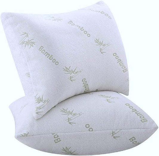 Bed Pillows for Sleeping 2 Pack Queen Size Viscose Made from Bamboo Ultra Soft Bounce Back Pair Soft Side Back Stomach Sleepers Pillows Down Alternative