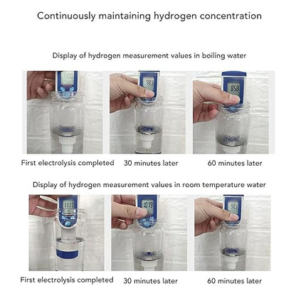 Hydrogen Water Bottle, 410ml Hydrogen Rich Water Generator with Nasal Inhalation Hose, Rechargeable Portable Glass Hydrogen Ionizer for Daily Fitness Drinking