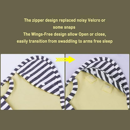 Baby Blanket Sack with Arms Free Design,Transition to Arms Free Wearable for Newborn Girl and Boy, Medium 3-6Months, Yellow Color