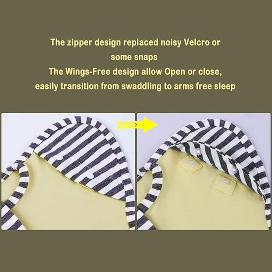 Baby Blanket Sack with Arms Free Design,Transition to Arms Free Wearable for Newborn Girl and Boy, Medium 3-6Months, Yellow Color