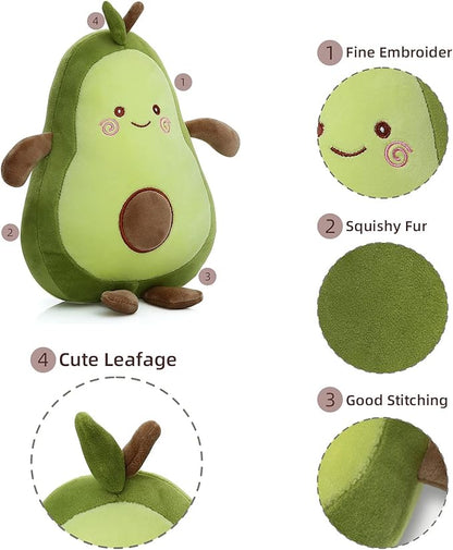 Niuniu Daddy Avocado Stuffed Animal 11.5 inch Plushies Squishy Snuggle Plush Toys Soft Kawaii Food Shaped Plushie Fruit Series Hugging Pillow for Kids/Toddlers/Teen