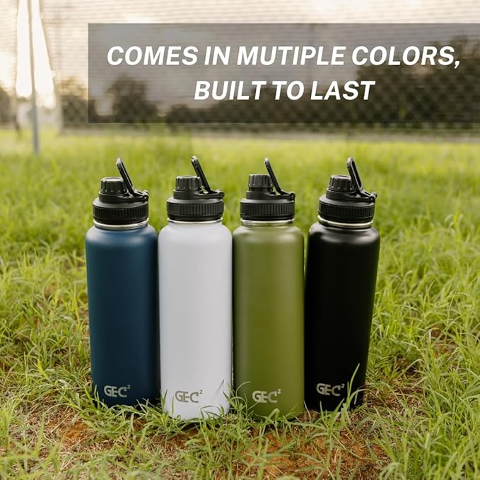 40oz Stainless Steel Water Bottles Leak Proof Vacuum Insulated Water Bottle Thermos Flask Sport Water Bottle (Black)