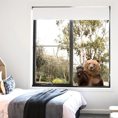 Cute Bear Wall Decal Peel and Stick Vinly Hello Bear Mural Sticker for Safari Wall Decor Funny Gift for Friend Kids Art Room Classroom Shop Wall Decor