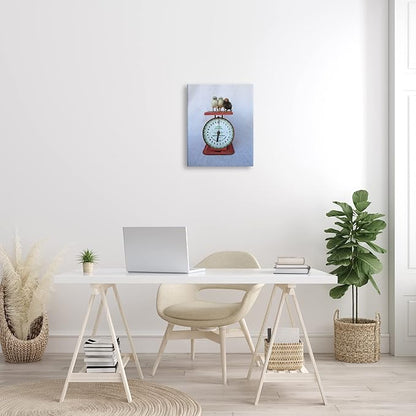 Stupell Industries Country BaBy Chick Birds on Vintage Kitchen Scale Canvas Wall Art, Design By Tania Soderman