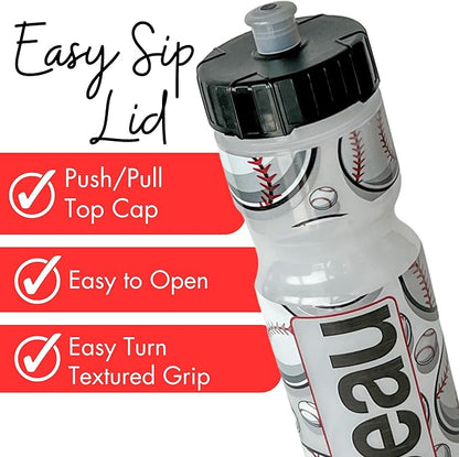 50 Strong Kids Water Bottle | 22 oz. BPA- Free Sports Squeeze Water Bottles with Pull Top Cap |Perfect Water Bottle for School | Reusable & Durable for Boys & Girls | Made in USA