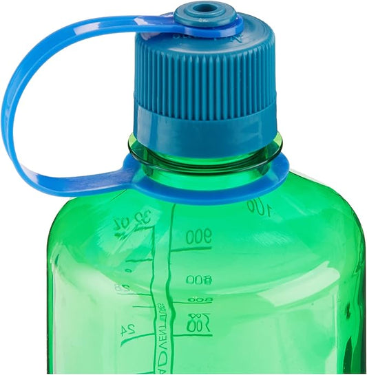Nalgene Sustain Tritan BPA-Free Water Bottle Made with Material Derived from 50% Plastic Waste, 32 OZ, Narrow Mouth, Parrott Green