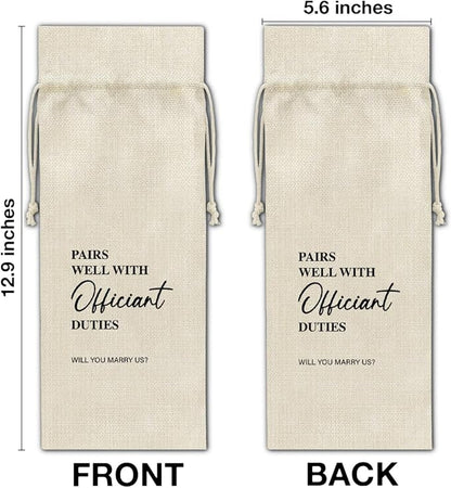 Officiant Wine Bag Wedding Officiant Wine Gift Bag Officiant Proposal Gifts Pastor Gift