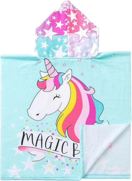 NovForth Kids Beach Towel for Boys Girls, Hooded Bath Towel Wrap, Toddler Pool Towel with Hood