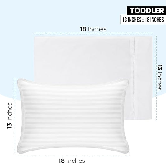 Utopia Bedding Toddler Pillow Cases - 2 Pack - Envelope Closure - Soft Brushed Microfiber Fabric - Shrinkage and Fade Resistant Pillow Covers 13 X 18 Inches (Toddler, White)