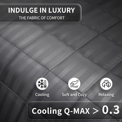 Weighted Blanket for Adult,15lbs Heavy Weighted Blanket 60"x80" Breathable Cooling Summer Blankets, Ultra Soft Cotton Comfort Throw Blanket with Glass Beads for All-Season (Dark Grey)