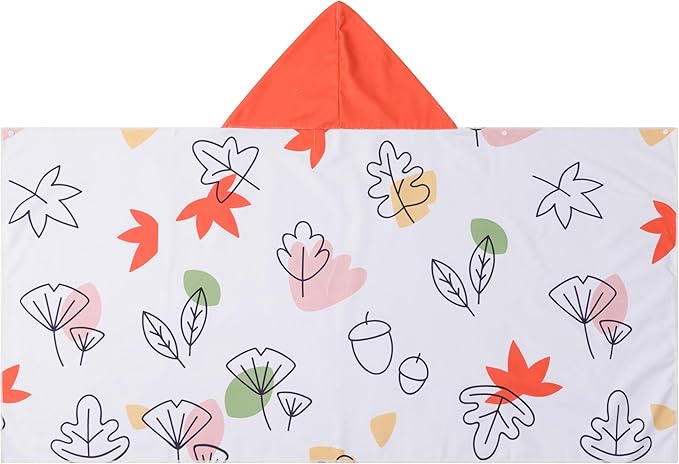 Kids Hooded Towels - Soft and Absorbent Bath, Beach, Swim Pool 30" x 60" Large Towel Cover Up for Boys and Girls Autumn Maple Leaves