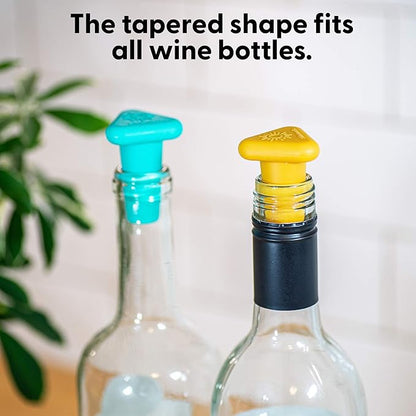 Wine Stoppers,Set of 4 Silicone Corks - Uncork,Heavy-Duty for all Bottles