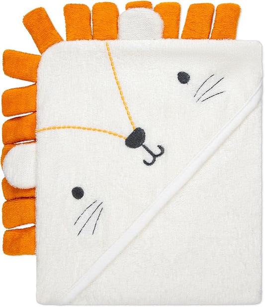 Rene Rofe Hooded Towel with 3D Ears - 100% Cotton Ultra Absorbent, Super Soft Baby Bath Towels for Babies, Toddler, Infant