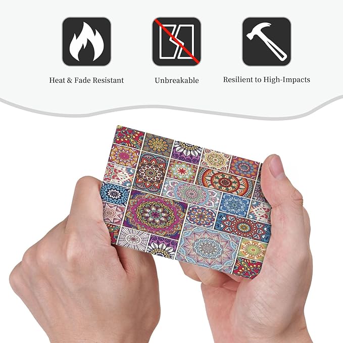 Morocco Talavera Mexican Tiles Printed Colroful Mandala 1 Gang Light Switch Covers No Device Wall Plate Decorative Blank Switchplate Electrical Faceplate for Kitchen Bathroom Bedroom Decor