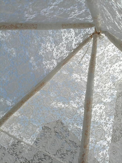 Miyaya 5-Sided Lace Huge Teepee, Indoor/Outdoor Party Central, 80" x 80" x 87" Indian Style Adult Tent,Princess Lace Party,Wedding Teepee, Beach Tent,Picnic Tent (White)