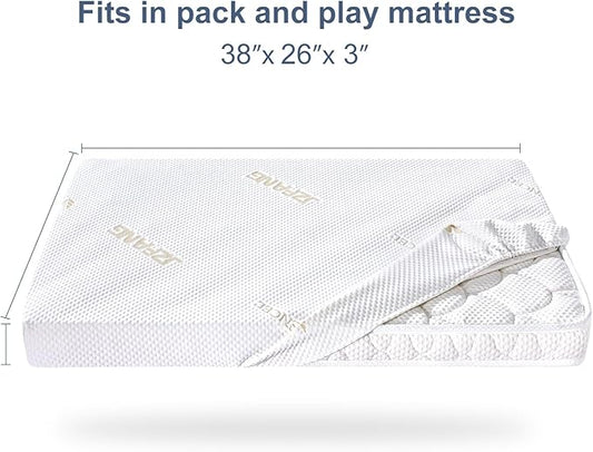 Waterproof Pack and Play Sheets & Noiseless, Ultra-Soft Breathable Mattress Cover for Pack and Plays, Playards and Mini Cribs, Machine Washable and Drying