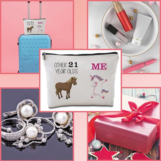 21st Birthday Gifts for Her Travel Makeup Bag Funny Unicorn Gift Bag Other 21 Year Old Me Unicorn Best 21st Birthday Gift Ideas 21 Year Old Birthday Gifts for Her