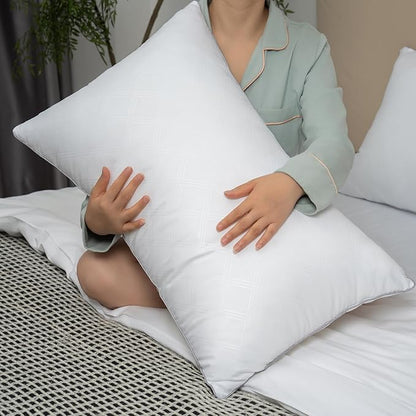 Pillows for Sleeping 4 Pack Bed Pillow Set of 4 for Side Back and Stomach Sleepers Down Alternative Filling Luxury Soft (White, King(4 Pack))