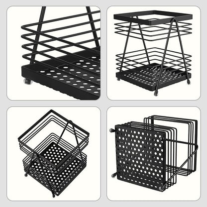 RedCall Utensil Holder for Kitchen Counter,Rectangular Matte Black Spoon Spatula Holder,Metal Steel Wire Cooking Utensil Crock Caddy Organizers,Elegant kitchen utensil holder for countertop (2 Pack)