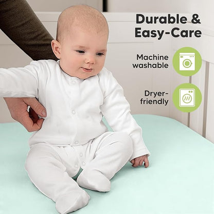 2-Pack Organic Crib Sheets for Boys, Girls - Jersey Fitted Crib Sheet, Baby Crib Sheets Neutral, Crib Mattress Sheet, Cotton Crib Sheets, Breathable Crib Sheet, Baby Mattress Sheets (Pastel)