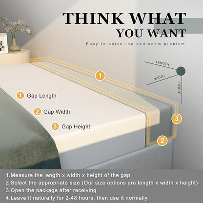 Mattress Extender, Bed Gap/Space Filler, Headboard Pillow Between Headboard and Mattress or Wall, High-Density Foam with Removable Cover(Light Grey-54 * 6 * 10in)