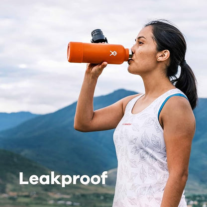 Hydro Flask Stainless Steel Standard Mouth Water Bottle with Flex Cap and Double-Wall Vacuum Insulation