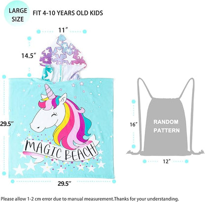 NovForth Unicorn Bath Towel for Toddler Boys, Pool Hooded Towel for Kids, Hooded Bath Beach Towel Poncho for Bath/Pool/Beach Swim Cover
