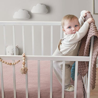 Lulumoon Muslin Mini Crib Sheets - Pack n Play Sheets Fitted for Baby - 24"x 38" Sand
