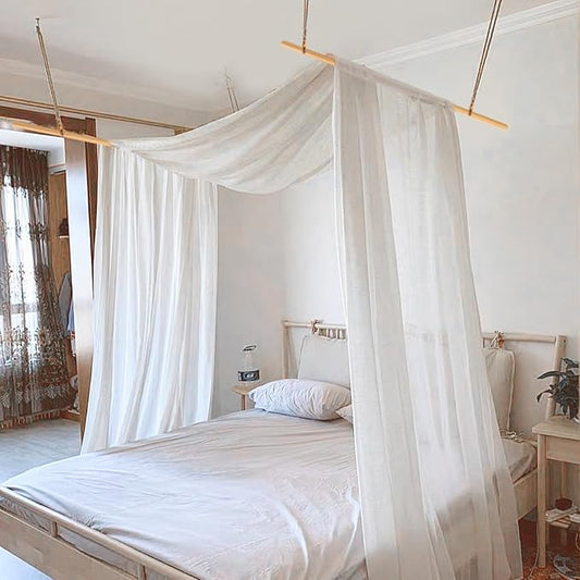 Bed Canopy for Girls,King Canopy Bed Curtains with Bed Frame Queen & Full Bed 59 * 225in White Tulle Canopy Bed Scarf,Sheer Bed Drapes,Twin Girls Canopy Bed Decor for Baby Crib,Kid Bed and Adult Beds