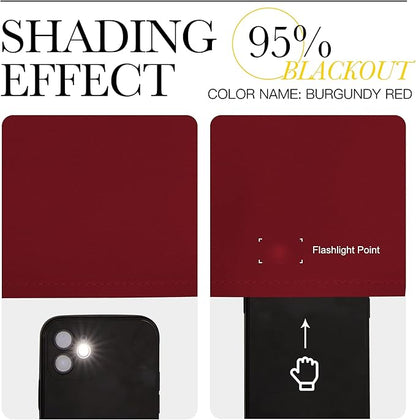 NICETOWN Christmas Burgundy Bedroom Curtains Blackout Draperies, Christmas Decorations Thermal Insulated Solid Grommet Top Blackout Drapes for Cafe (One Pair, 34 x 84-inch)