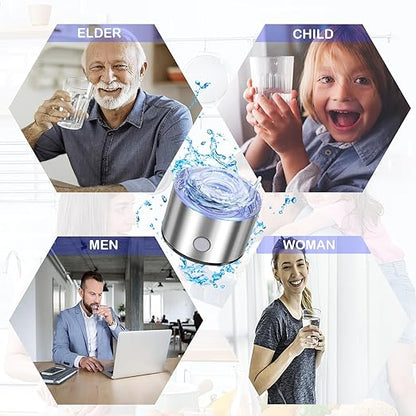 Hydrogen Water Bottle, 420ML Hydrogen Water Bottle Generator with SPE Pem Technology,3min Electrolysis Hydrogen Water Machine,Portable Hydrogen Water Generator for Office, Travel, Sports and Daily.