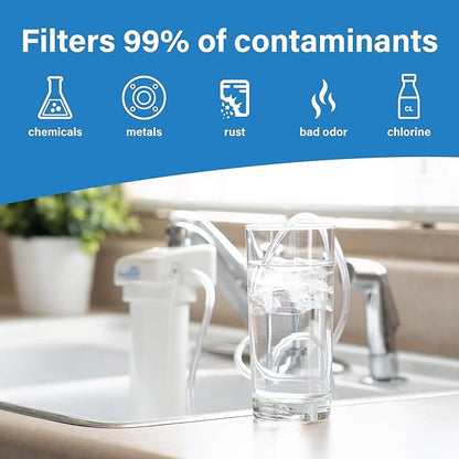 High Flow RO System Home Water Treatment System | Compact RO System Mounts Directly onto Faucet | Great for Apartments & Rentals | Applied Membranes PSFM50 (Faucet Mount RO System)…