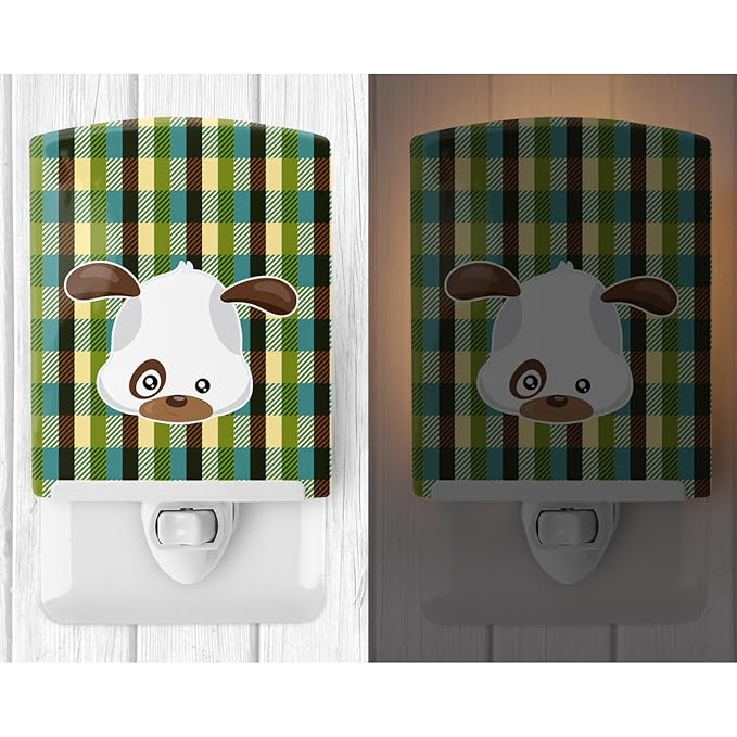 Caroline's Treasures BB6925CNL Dog Face Ceramic Night Light Compact, UL-Certified, Ideal for Bedroom, Bathroom, Nursery, Hallway, Kitchen, 6x4x3, Multicolor