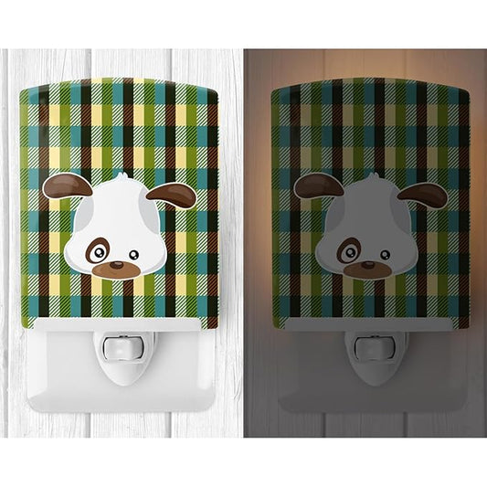 Caroline's Treasures BB6925CNL Dog Face Ceramic Night Light Compact, UL-Certified, Ideal for Bedroom, Bathroom, Nursery, Hallway, Kitchen, 6x4x3, Multicolor