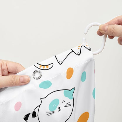 AILONEN Cat Shower Curtain,Cute Cat Bath Curtain,Pet Cat Kitten Bathroom Curtain Decor,Cartoon Animal Polyester Waterproof 72" W*78" H Shower Curtain for Boys Girls (12 Hooks)