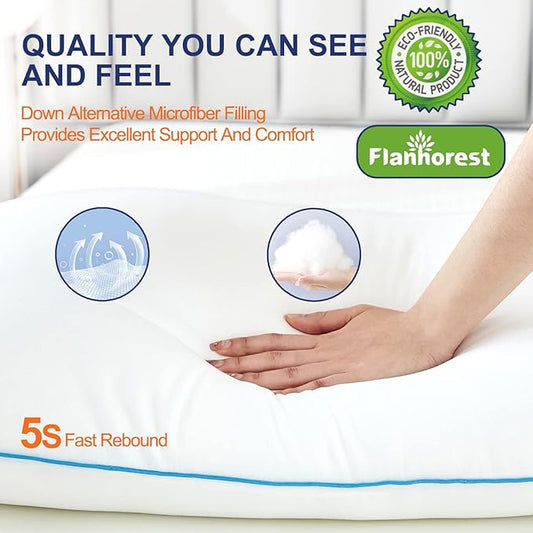 Bed Pillows for Sleeping - Pillows Queen Size Set of 2 Cooling Luxury Hotel Quality Pillow with Premium Plush Soft Down Alternative Fill for Side Back or Stomach Sleepers (Queen(Pack of 2))