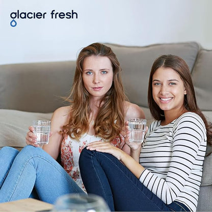 GLACIER FRESH Gravity-fed Water Filter System, Stainless Steel 3G Gravity Water Filter with 6 Filters, Metal Water Level Spigot, and Stand, for Home, Camping, and RVing