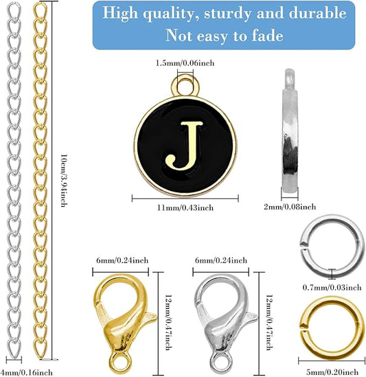 6PCS Letter Charm Accessories for Stanley Cup, Name ID Letter Handle Charm for Stanley Handle Identification Letter Pendant Handle Decoration for Stanley Tumbler Charms (Letter J)