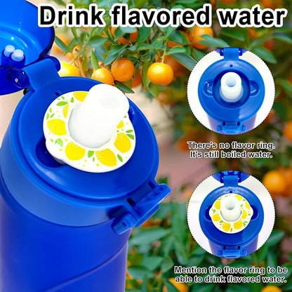 Air Water Bottle with Flavor Pods, Flavored Water Bottle,750ML Large Scented Flavor Water Bottle,Sports Water Cup with Straw Suitable for Outdoor Sports(New Blue+8Pods)