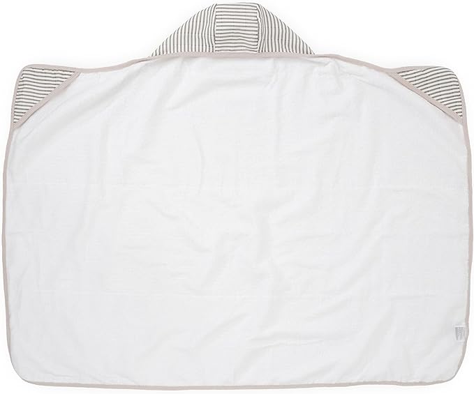 Little Unicorn Cotton Muslin & Terry Hooded Towel, Larger Size 1-6 Years (Grey Stripe)