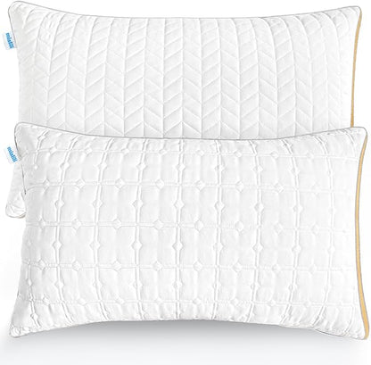 mislili Pillows Queen Size Set of 2, Hotel Quality Bed Pillows for Sleeping, Queen Pillows Set of 2 Support & Comfortable, Down Alternative Queen Pillows 2 Pack for Back, Stomach or Side Sleepers
