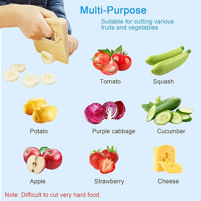 Wooden Kids Knife for Cooking and Safe Cutting Veggies Fruits, Cute Fish Shape Kids Kitchen Tools, Perfect Gifts for kids, 2-5 Years Old Applicable