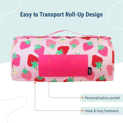 Wildkin Original Nap Mat with Reusable Pillow for Boys & Girls, Ideal for Sleepovers, Equipped with Hook & Loop Fastener, Made from Cotton Blend Materials - Nap Mat for Kids