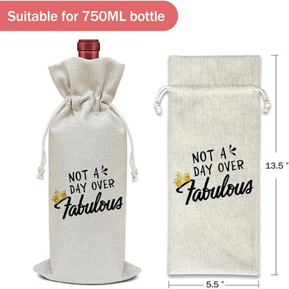 Birthday Wine Bag, Funny Wine Gifts for Women Men, Birthday Gifts for Mom Wife Friend, Party Favor Wine Champagne Gift Bag With Drawstring -01